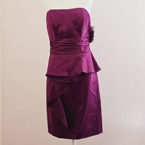 NWT David's Bridal Women's 6 Sangria Purple Strapless Bridesmaid Dress